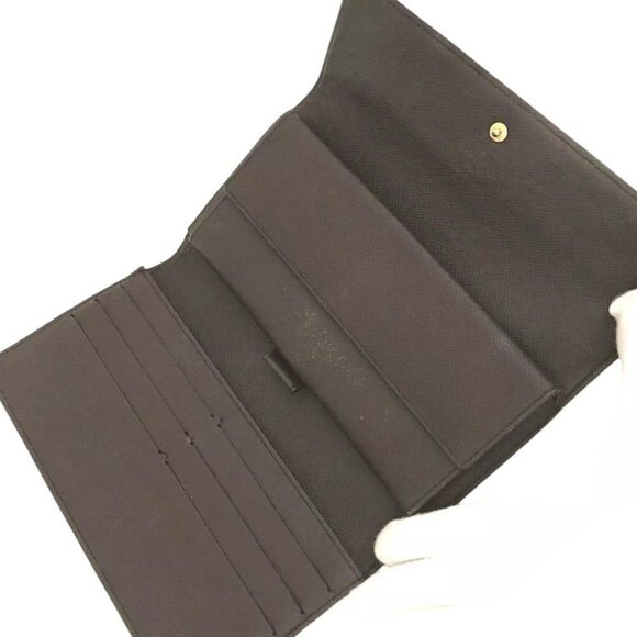 374198AX (V2) Louis Vuitton Wallet Long Porte Tresor International Brown Damier - Picture 5 of 9